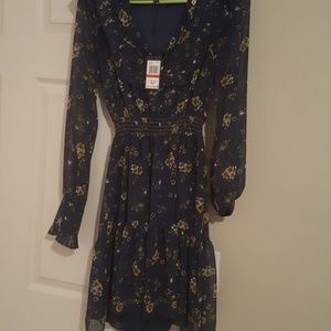 Beautiful navy blue dress with flowers
